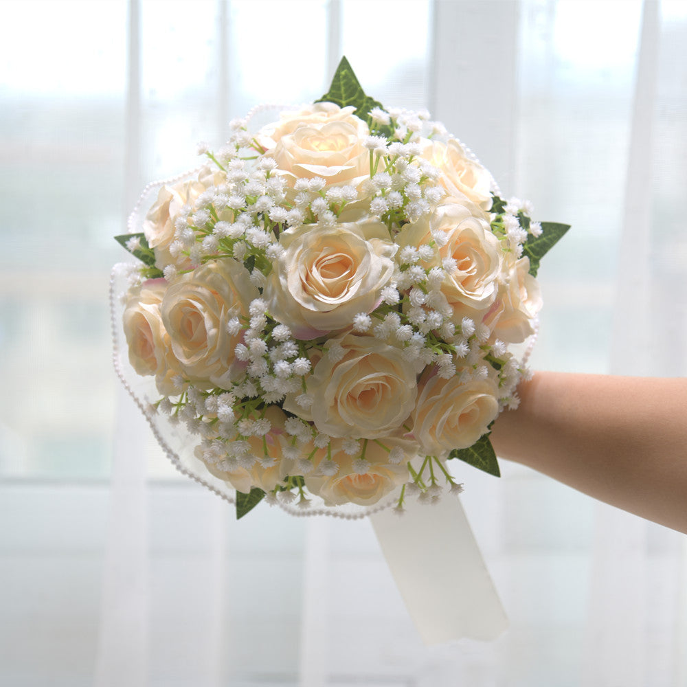 093 Rose filled sky with stars, holding flowers, wedding certificate, bride's simulated flower shooting, silk flower, Christmas Valentine's Day gift