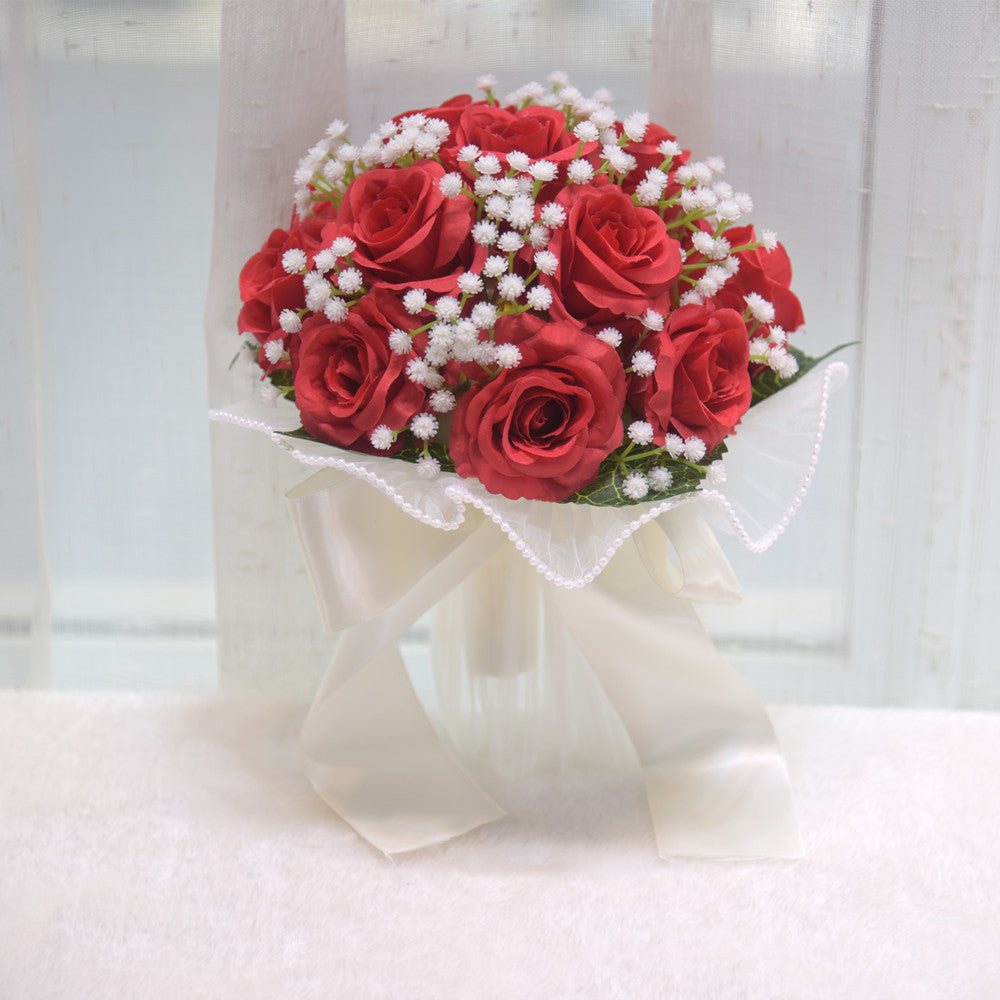093 Rose filled sky with stars, holding flowers, wedding certificate, bride's simulated flower shooting, silk flower, Christmas Valentine's Day gift